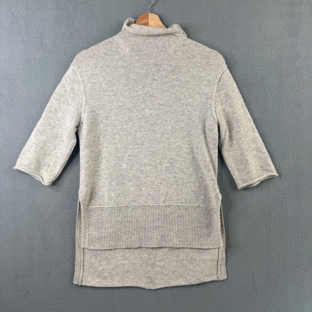 LOMA Gray Wool Cashmere Blend Mock Neck Elbow‎ Sleeve Tunic Sweater Womens XS